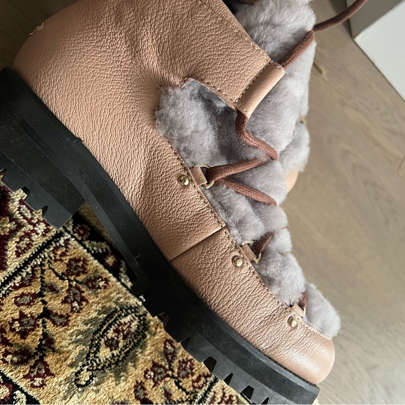Jimmy Choo Beige & Grey Ditto Shearling Boot - Picture 4 of 14